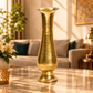 Engraved Long-Neck Brass Flower Vase Set of 4 | Antique Golden Finish