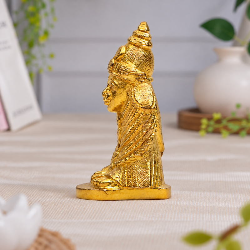 Kolhapur Mahalaxmi Ambabai Idol | Polished Golden Brass Finish