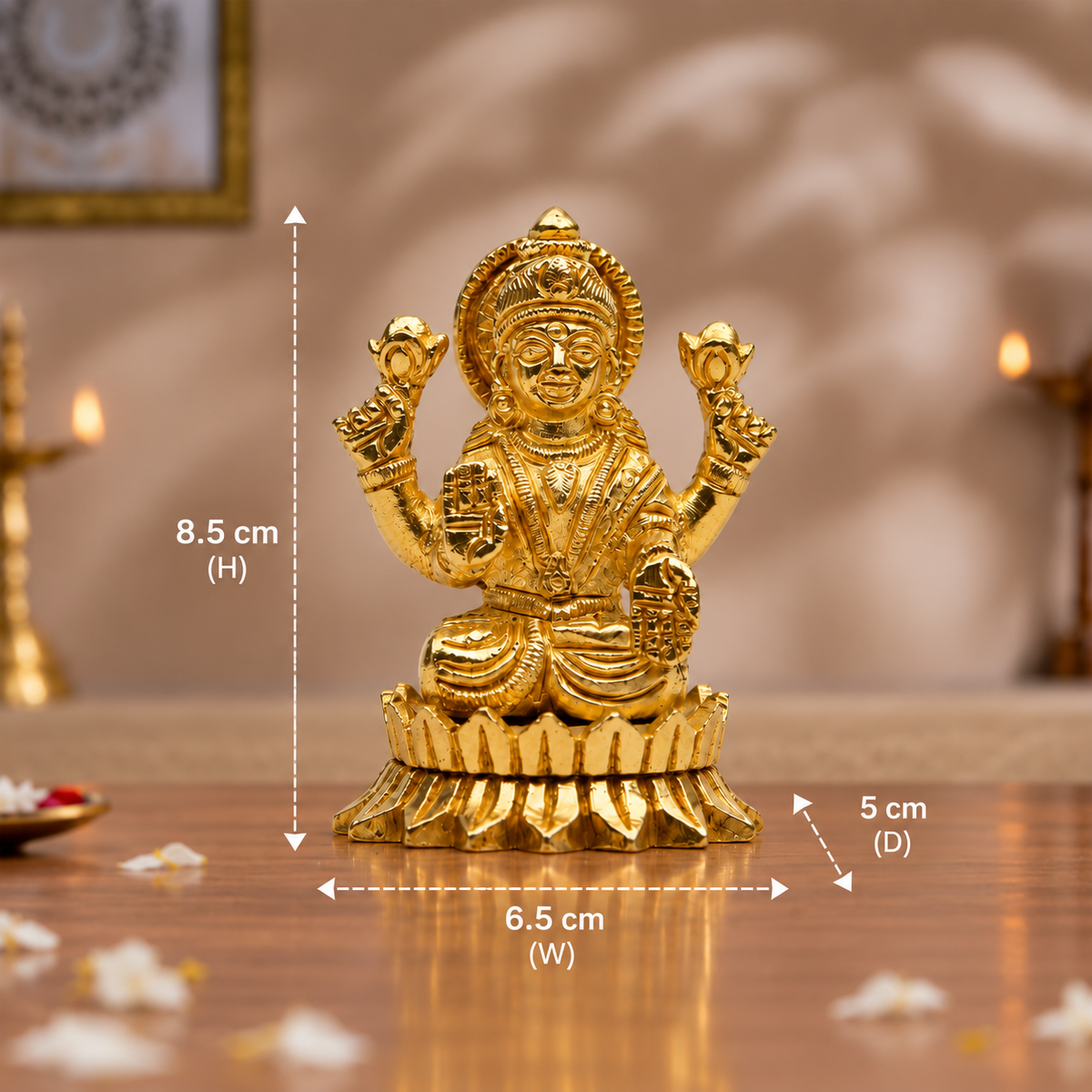 Brass Goddess Lakshmi Idol