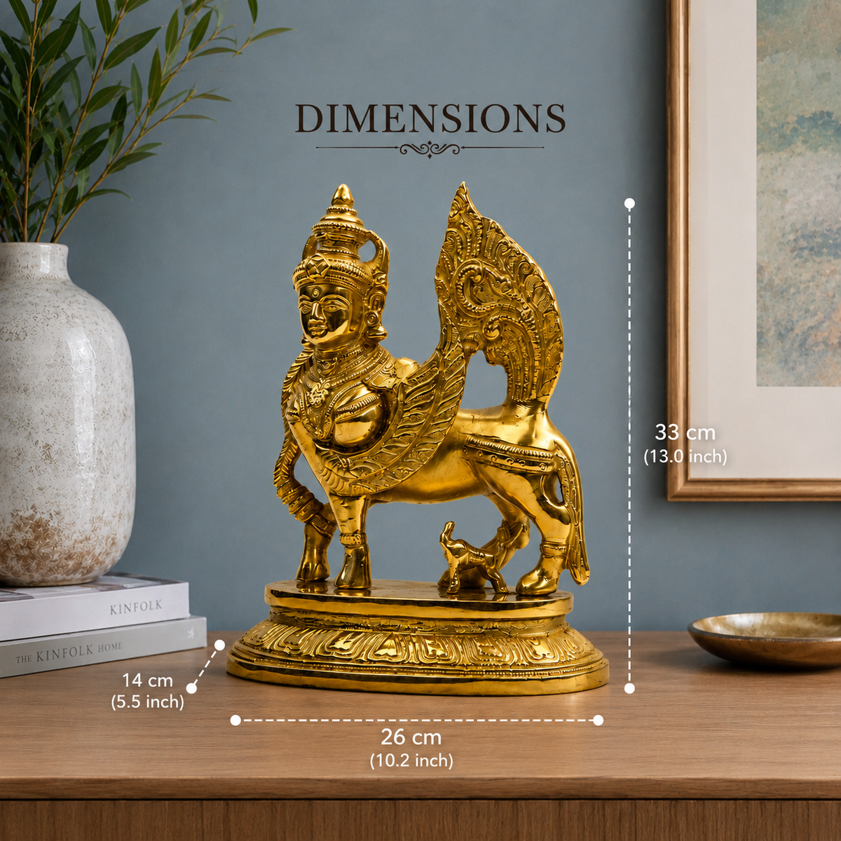 Divine Kamdhenu Cow with Calf Idol