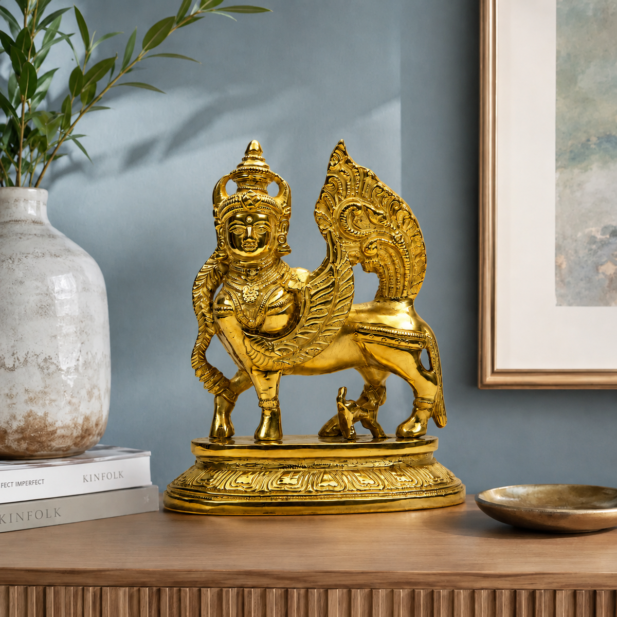 Divine Kamdhenu Cow with Calf Idol