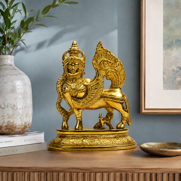 Divine Kamdhenu Cow with Calf Idol