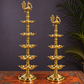 5-Tier Peacock Deepam Stand | Polished Golden Brass Finish