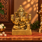 Lord Ganesha Blessing Statue | Golden Spiritual Décor