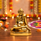 Sri Ramanujacharya Seated Guru Idol | Antique Golden Brass Finish