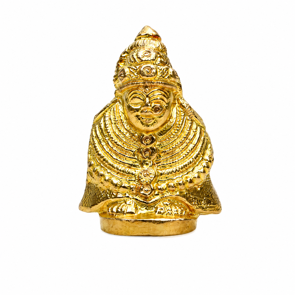Goddess Mahalaxmi Ambabai Idol | Polished Golden Brass Finish