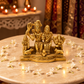 Shiva Parivar Family Idol with Ganesha & Kartikeya | Antique Golden Brass Finish