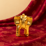 Standing Elephant Figurine | Antique Golden Brass Finish