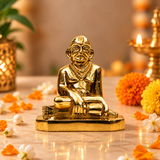 Sri Ramanujacharya Swami Statue | Antique Gold Vaishnav Guru Sculpture