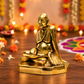 Sri Ramanujacharya Seated Guru Idol | Antique Golden Brass Finish