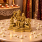 Shiva Parivar Family Idol with Ganesha & Kartikeya | Antique Golden Brass Finish