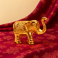 Standing Elephant Figurine | Antique Golden Brass Finish