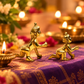 Bal Krishna Crawling Idol Set of 2 | Antique Golden Brass Finish