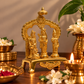 Ram Darbar with Hanuman Under Temple Arch Idol | Antique Golden Brass Finish