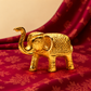 Standing Elephant Figurine | Antique Golden Brass Finish
