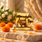 Gau Mata with Calf Idol | Antique Golden Brass Finish