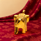 Standing Elephant Figurine | Antique Golden Brass Finish
