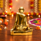 Sri Ramanujacharya Seated Guru Idol | Antique Golden Brass Finish