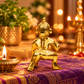 Bal Krishna Crawling Bold Eye Idol | Polished Golden Brass Finish