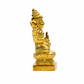 Goddess Lakshmi Seated on Lotus Idol | Polished Golden Brass Finish