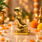 Sri Ramanujacharya Swami Statue | Antique Gold Vaishnav Guru Sculpture