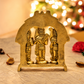 Ram Darbar with Hanuman & Decorative Peacock Arch Idol | Antique Golden Brass Finish
