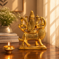 Goddess Durga Riding Lion Idol | Antique Golden Brass Finish