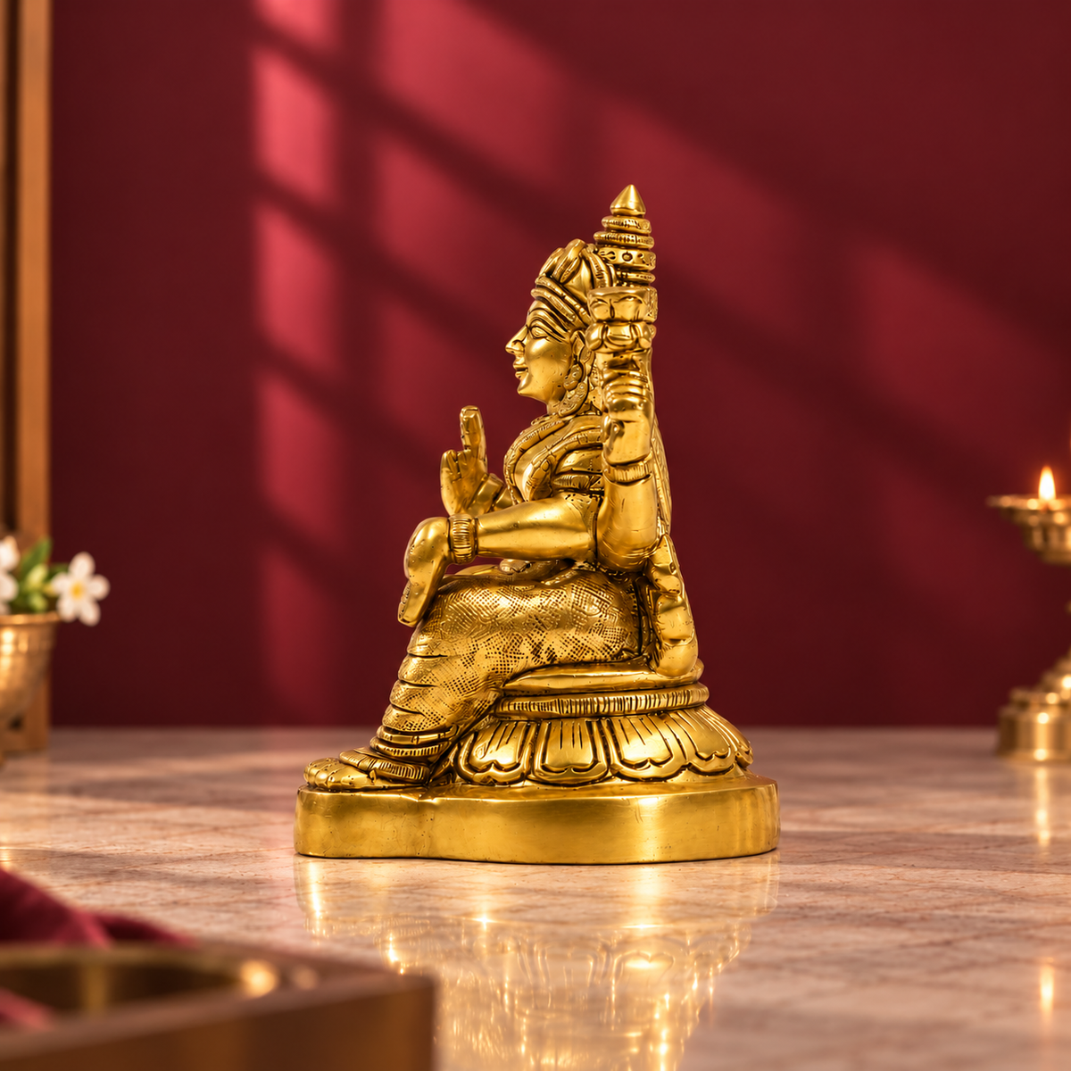 Shiv Parivar Idol with Ganesha, Kartikeya & Nandi | Antique Brass Finish