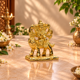 Goddess Durga with Lion Statue | Traditional Antique Gold-Finish Idol
