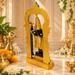 Lord Venkateswara Balaji Standing Idol with Temple Arch | Black & Antique Golden Brass Finish
