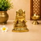 Lord Krishna Seated Idol | Antique Golden Brass Finish