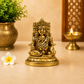 Lord Krishna Seated Idol | Antique Golden Brass Finish