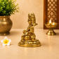 Lord Krishna Seated Idol | Antique Golden Brass Finish