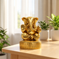 Antique Golden Lord Ganesha Idol on Decorative Base | Traditional Spiritual Décor