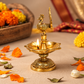 Peacock Decorative Diya Stand | Antique Golden Brass Finish
