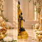 Lord Venkateswara Balaji Standing Idol with Temple Arch | Black & Antique Golden Brass Finish