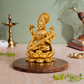 Goddess Saraswati Playing Veena on Lotus Idol | Antique Brass Finish