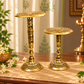 Decorative Brass Pedestal Stand Set of 2 | Antique Golden Finish