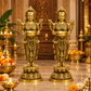 Deepa Lakshmi Standing Diya Holder Idol Set of 2 | Antique Golden Brass Finish