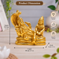 Lord Vishnu Reclining on Sheshnag with Goddess Lakshmi Idol | Polished Golden Brass Finish