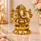 Antique Gold Lord Ganesha Statue on Lotus Pedestal | Traditional Spiritual Décor