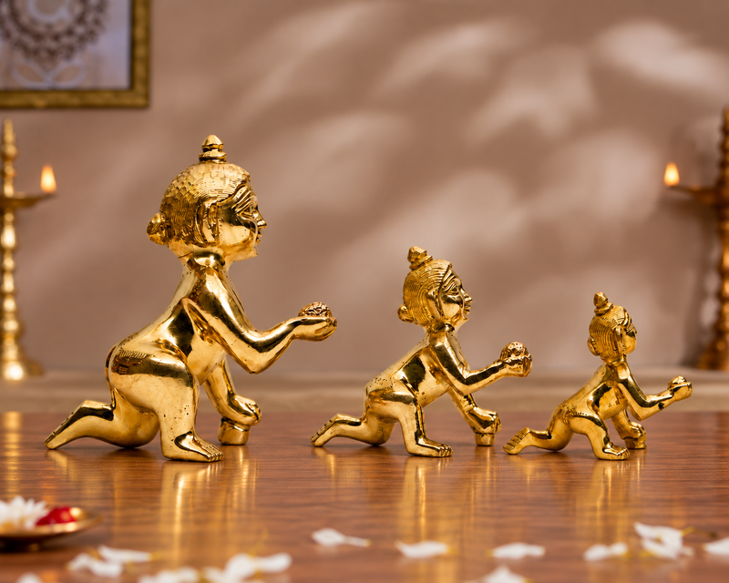 Brass Laddu Gopal Idol | Crawling Bal Krishna Murti