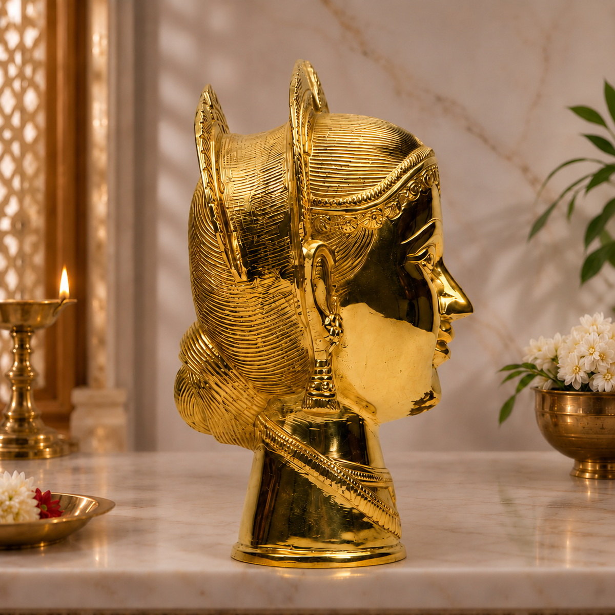 Devi Mata Face Idol with Ornamental Crown