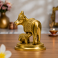 Kamadhenu Detailed WorkCow and Calf Showpiece | Polished Brass Finish