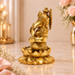 Antique Gold Lord Ganesha Statue on Lotus Pedestal | Traditional Spiritual Décor