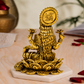 Goddess Lakshmi on Lotus with Kalash Idol | Antique Brass Finish