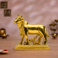Kamadhenu Cow and Calf Showpiece | Polished Brass Finish
