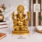 Lord Ganesha Seated Idol | Antique Golden Brass Finish