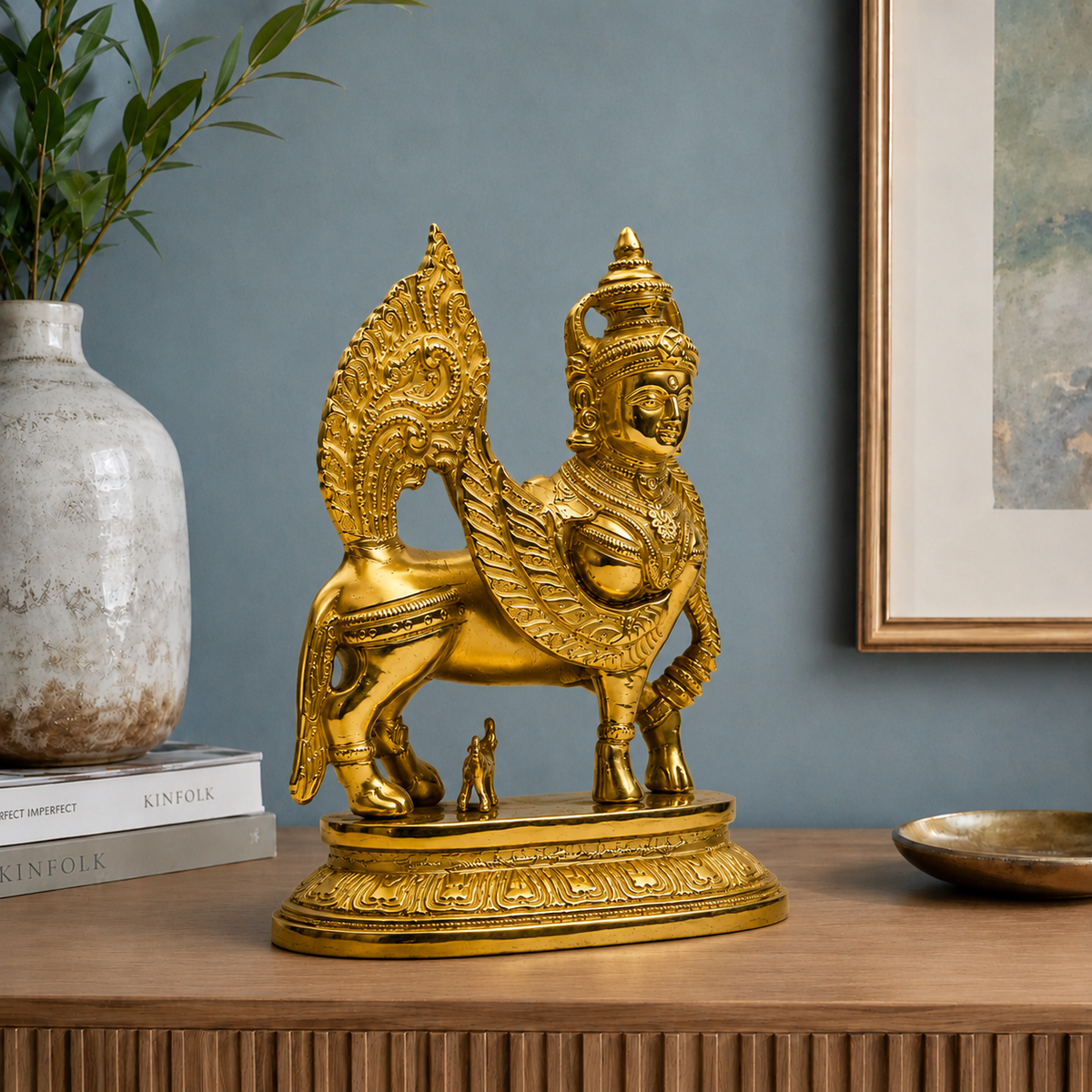 Divine Kamdhenu Cow with Calf Idol