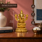 Lord Ganesha Sitting on Lotus Showpiece | Polished Brass Finish